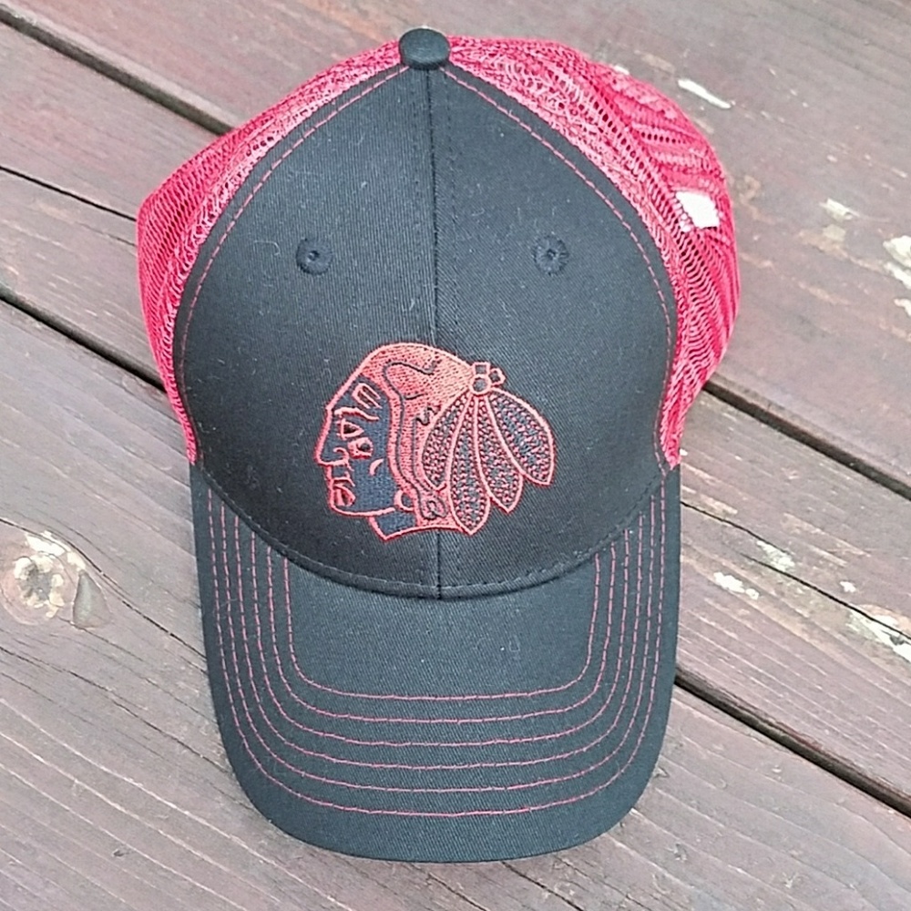 Black & Red Portland Winterhawks Baseball Hat - RETIRED LOGO